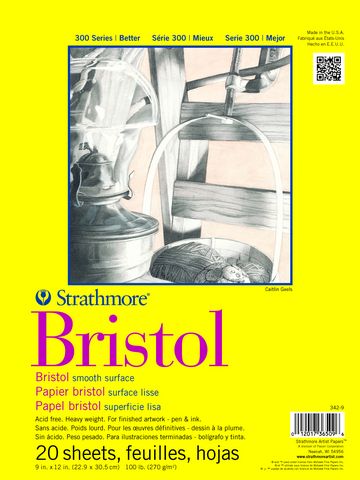#300 BRISTOL PAD SMOOTH 9X12 TAPE 20
