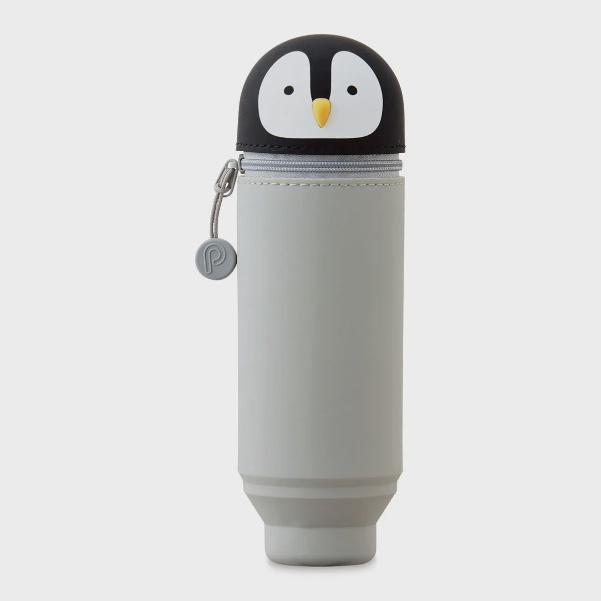 PUNILABO STAND UP PEN CASE GRAY/BLACK PENGUIN