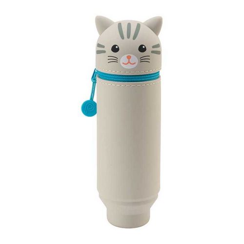PUNILABO STAND UP PEN CASE LIGHT GRAY CAT