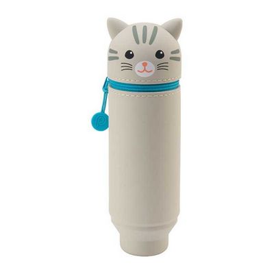 PUNILABO STAND UP PEN CASE LIGHT GRAY CAT
