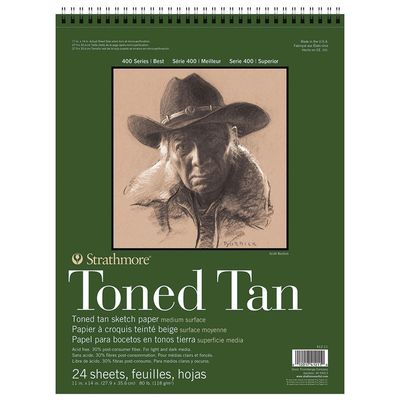 #400 TONED TAN SKETCH WIRE BOUND 80LB 24 SHEET 11 X 14