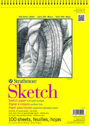 #300 SKETCH PAD 9X12 WIRE 100