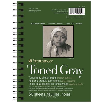 #400 TONED GRAY SKETCH WIRE BOUND 80LB 50 SHEET 5.5 X 8.5