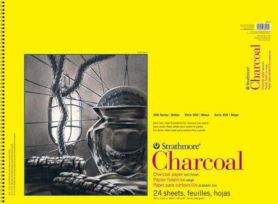 #300 CHARCOAL WHITE SPIRAL TOP 24 SHEETS 64LB 18X24