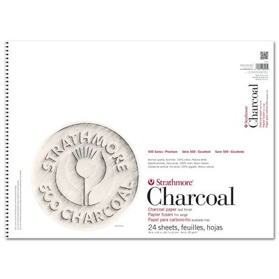 #500 CHARCOAL WHITE SPIRAL TOP 24 SHEETS 64LB 18X24