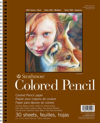#400 COLOR PENCIL PAD 9X12 WIRE 30