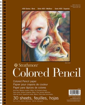 #400 COLOR PENCIL PAD 9X12 WIRE 30