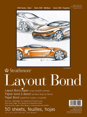 #400 LAYOUT PAD 16LB 14X17 TAPE 50