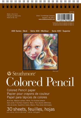 #400 COLOR PENCIL PAD 6X8 WIRE 30