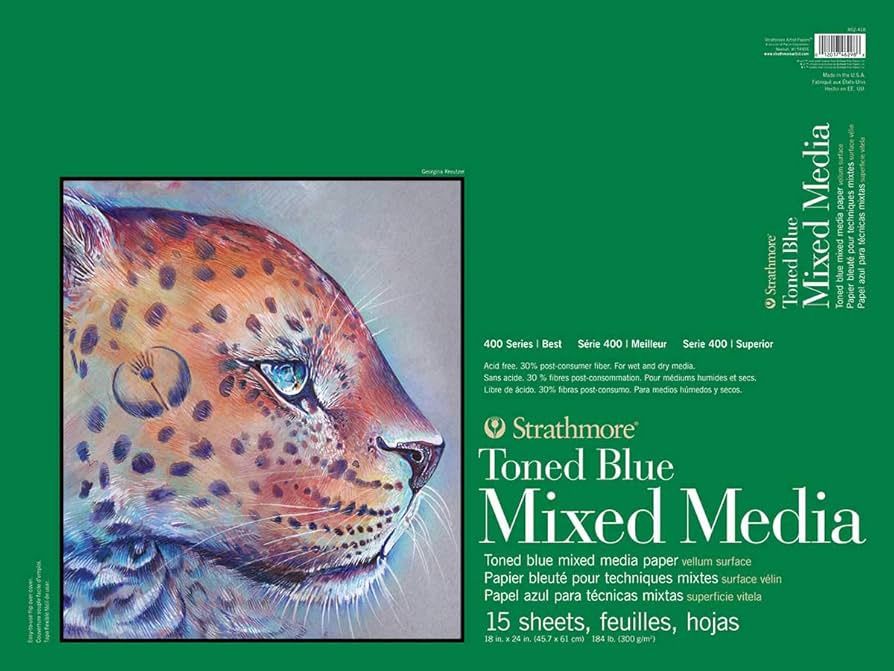 #400 TONED BLUE MIX MEDIA 18X24 GLUE 15
