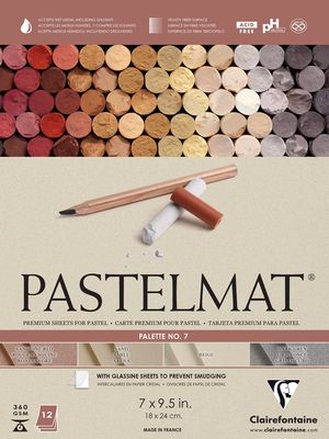 CLAIREFONTAINE PASTELMAT 7X9.5 PALETTE 7 ASSORTED 12 SHEETS