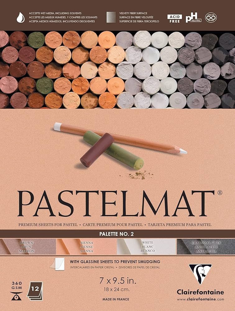 CLAIREFONTAINE PASTELMAT 7X9.5 PALETTE 2 ASSORTED 12 SHEETS