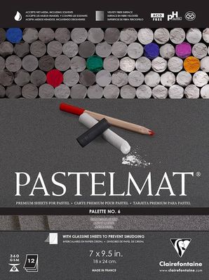 CLAIREFONTAINE PASTELMAT 7X9.5 PALETTE 6 CHARCOAL  12 SHEETS