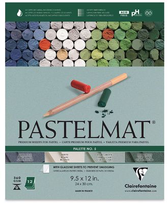 CLAIREFONTAINE PASTELMAT 9.5X12 PALETTE 5 ASSORTED 12 SHEETS