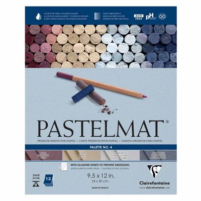 CLAIREFONTAINE PASTELMAT 7X9.5 PALETTE 4 ASSORTED 12 SHEETS