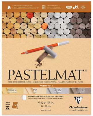 CLAIREFONTAINE PASTELMAT 9.5X12 PALETTE 1 ASSORTED 12 SHEETS