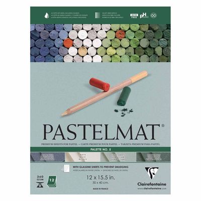 CLAIREFONTAINE PASTELMAT 7X9.5 PALETTE 5 ASSORTED 12 SHEETS