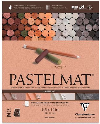 CLAIREFONTAINE PASTELMAT 9.5X12 PALETTE 2 ASSORTED 12 SHEETS