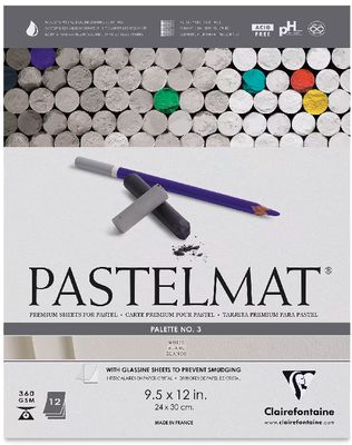 CLAIREFONTAINE PASTELMAT 9.5X12 PALETTE 3 WHITE 12 SHEETS
