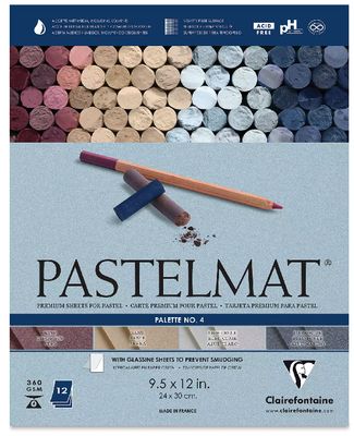 CLAIREFONTAINE PASTELMAT 9.5X12 PALETTE 4 ASSORTED 12 SHEETS