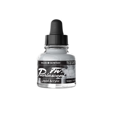 FW PEARLESCENT LIQUID ACRYLIC 1OZ SILVER PEARL