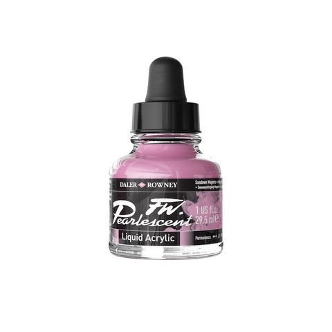 FW PEARLESCENT LIQUID ACRYLIC 1OZ SUNDOWN MAGENTA