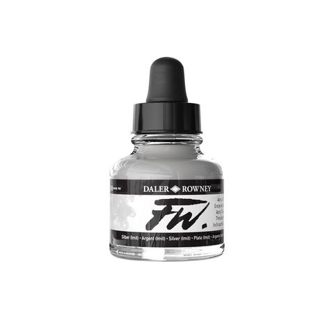 FW LIQUID ACRYLIC INK 1OZ SILVER (IMIT)
