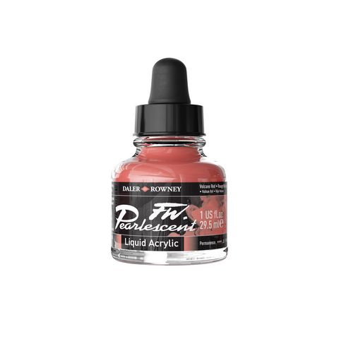 FW PEARLESCENT LIQUID ACRYLIC 1OZ VOLCANO RED