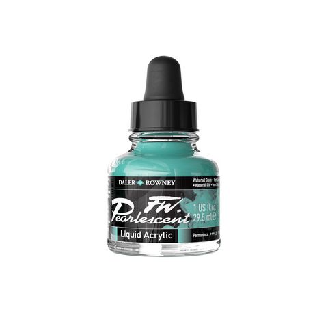 FW PEARLESCENT LIQUID ACRYLIC 1OZ WATERFALL GREEN