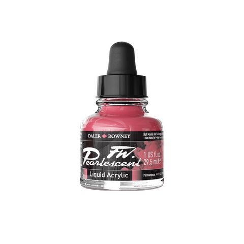 FW PEARLESCENT LIQUID ACRYLIC 1OZ HOT MAMA RED