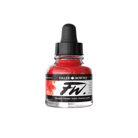 FW LIQUID ACRYLIC INK 1OZ SCARLET