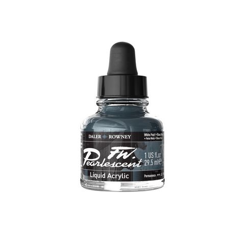 FW PEARLESCENT LIQUID ACRYLIC 1OZ WHITE PEARL