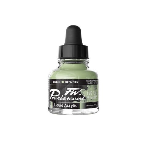 FW PEARLESCENT LIQUID ACRYLIC 1OZ SILVER MOSS