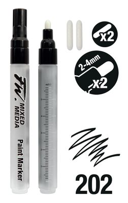 FW EMPTY MEDIUM MARKER W/2-6MM CHISEL NIBS 2PK
