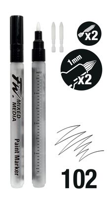 FW EMPTY SMALL MARKER W/1MM HARD POINT NIBS 2PK