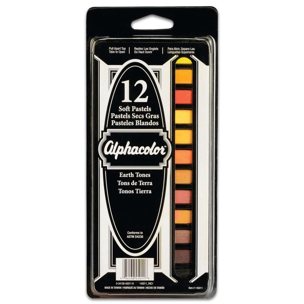 ALPHACOLOR PASTEL SET 12 STICK EARTH COLORS