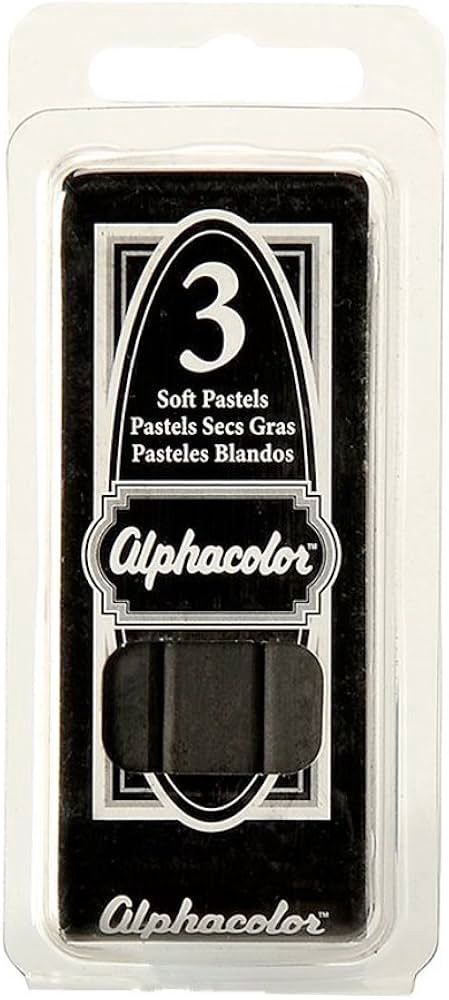 ALPHACOLOR CHAR-KOLE PASTELS 3 STICKS BLACK