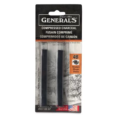 COMPRESSED CHARCOAL SQUARE #4B MEDIUM 2 PACK