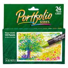 PORTFOLIO OIL PASTELS 24 COLOR SET WATER SOLUBLE