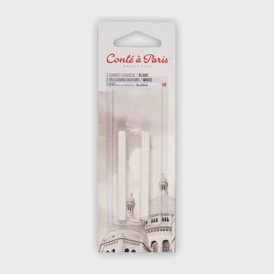 CONTE CRAYON WHITE HB 2 PK