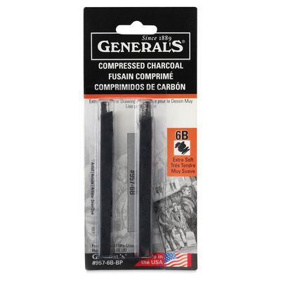 COMPRESSED CHARCOAL SQUARE #6B SOFT 2 PACK
