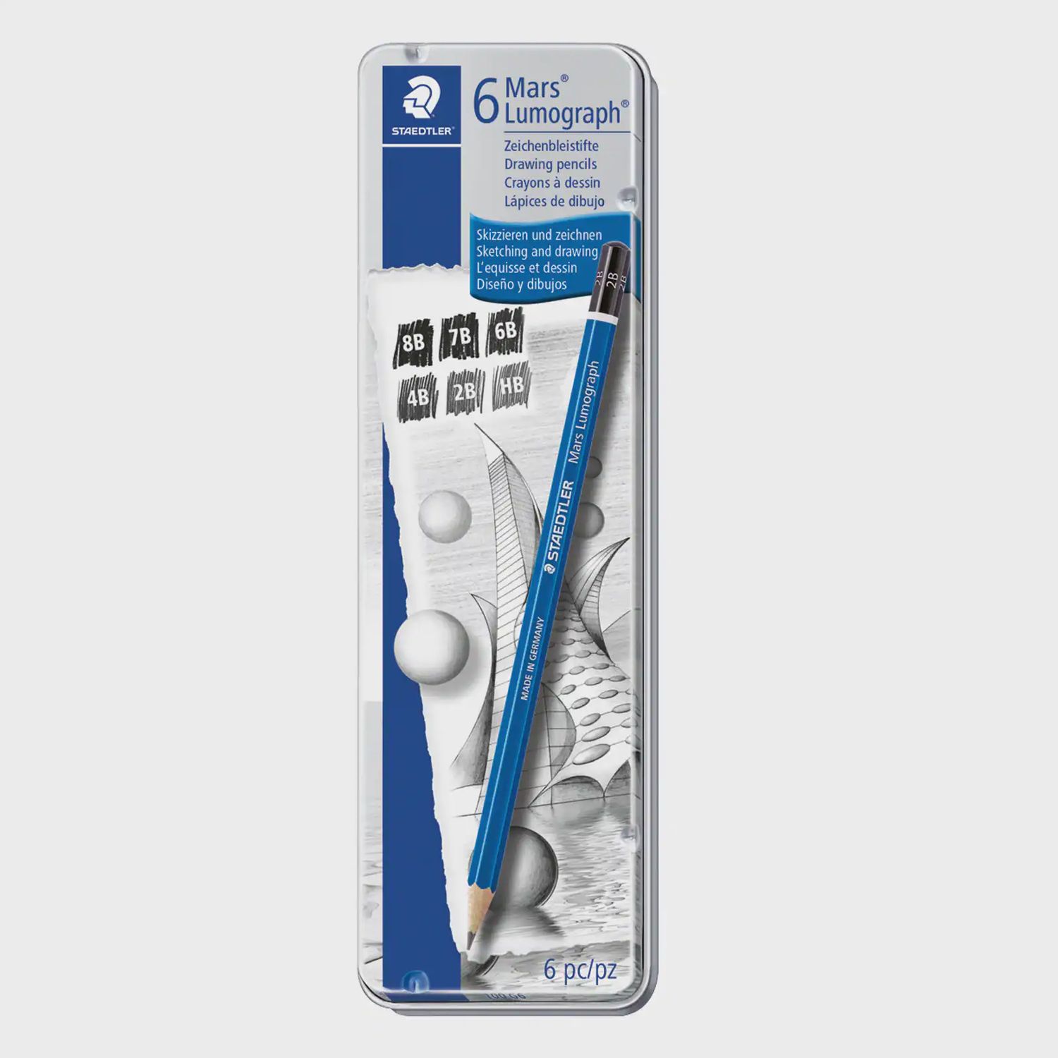 STAEDTLER MARS LUMOGRAPH DRAWING PENCIL SET 6PCS