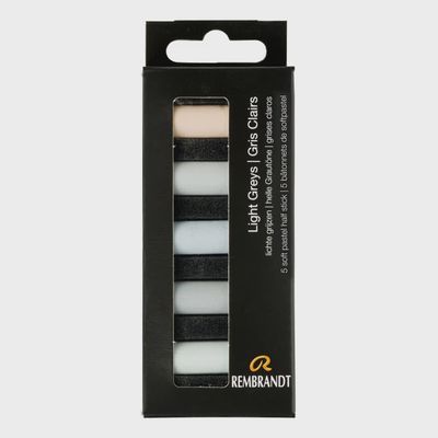 REMBRANDT SOFT PASTELS 5PC HALF STICK SET LIGHT GREYS