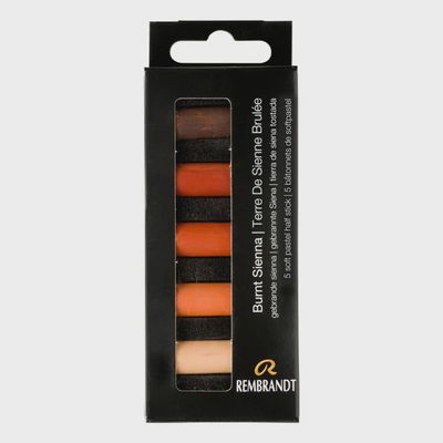 REMBRANDT SOFT PASTELS 5PC HALF STICK SET BURNT SIENNA