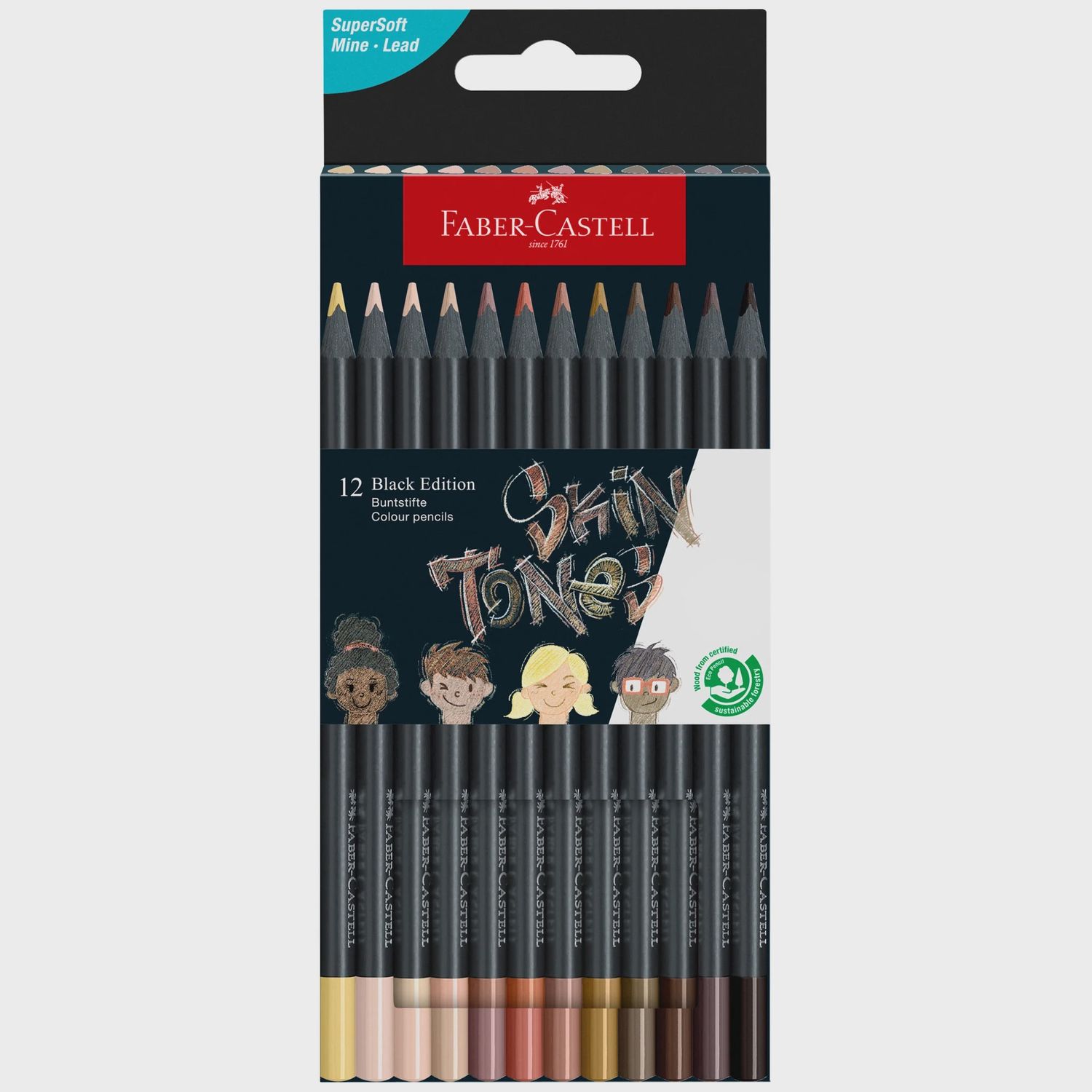 Color Pencils Black Edition Skin Tones 12ct Box
