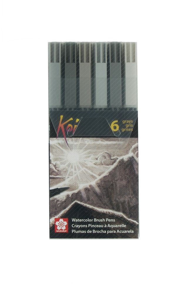 KOI CLR BRSH SET 6 GRAYS