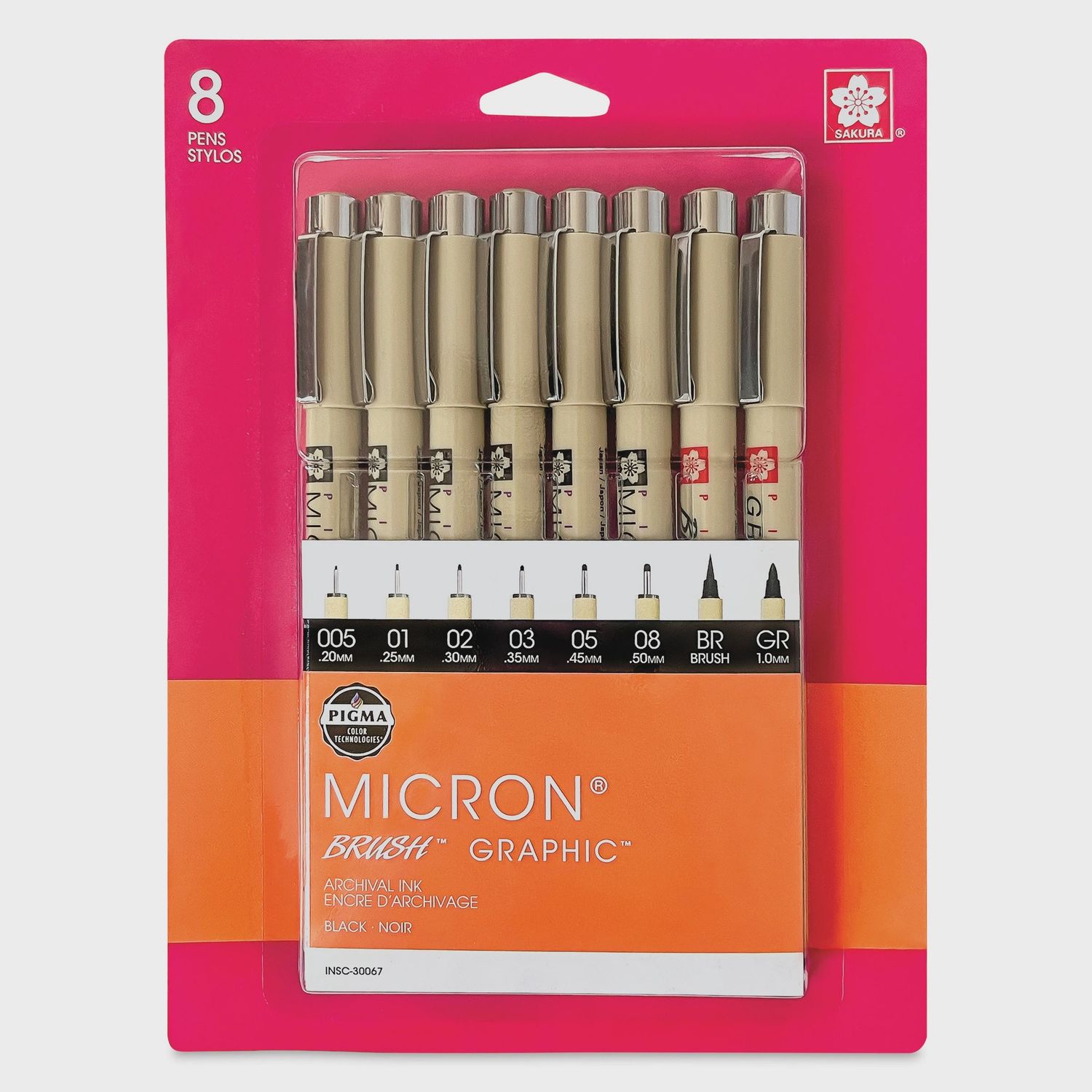 MICRON SET OF 8 BLACK