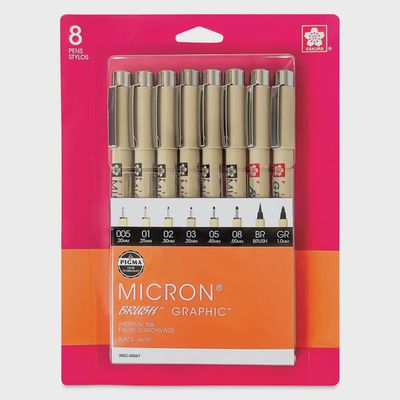 MICRON SET OF 8 BLACK