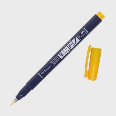 TOMBOW FUDENOSUKE BRUSH PEN YELLOW