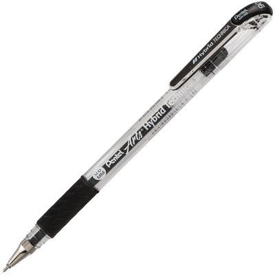 PENTEL HYBRID TECHNICA 0.6MM GEL PEN BLACK INK